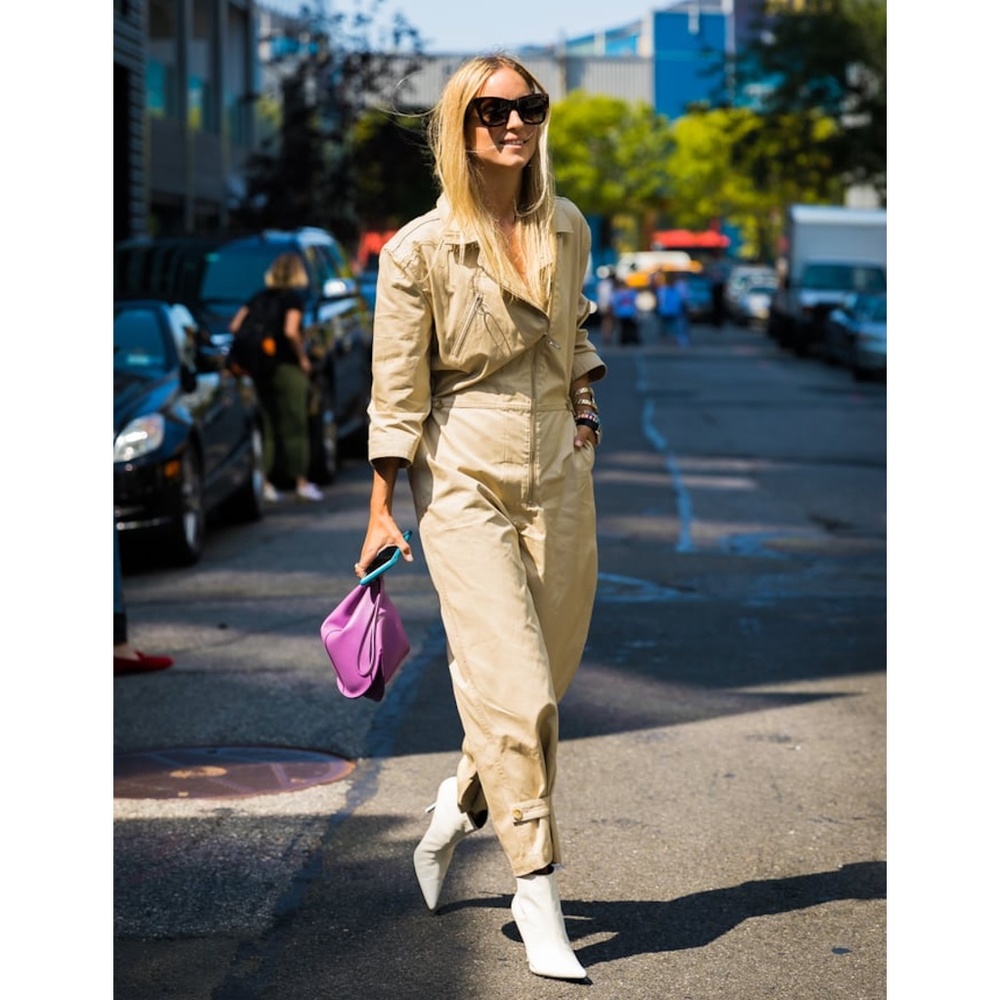 FRAME cropped zip cotton twill jumpsuit boilersuit - Picture 1 of 4